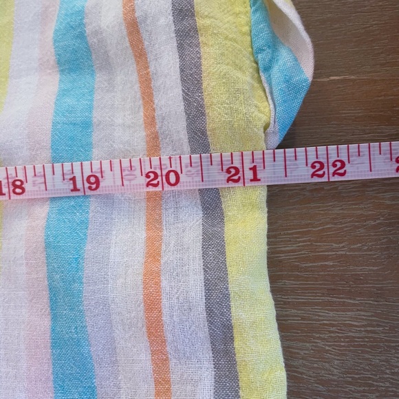 Banana Republic Multi Color Striped Boxy Linen Shirt Size Xsmall - Picture 4 of 4